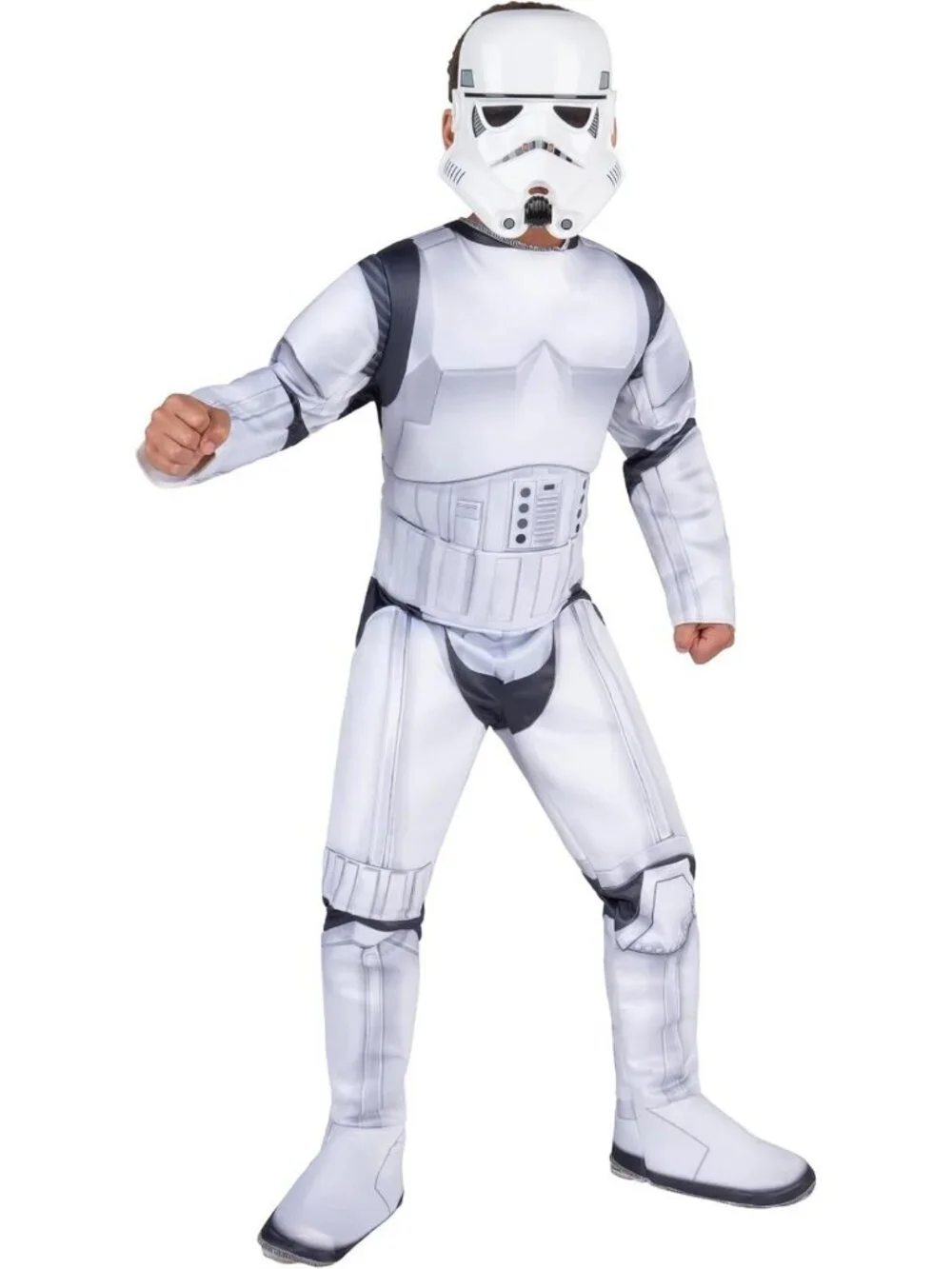 Youth Stormtrooper Halloween Costume - Premium Padded Jumpsuit & Mask, Fun